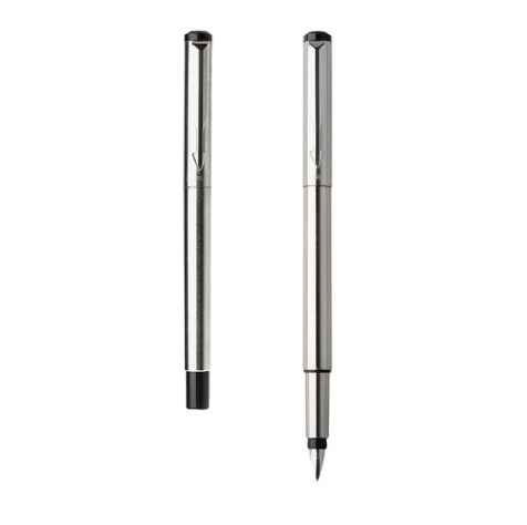 派克（PARKER） 威雅鋼桿白夾鋼筆/墨水筆印logo 商務禮品
