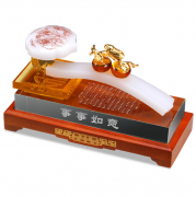 琉璃玉如意擺件創(chuàng)意家居辦公水晶工藝品開(kāi)業(yè)禮品 商務(wù)禮品