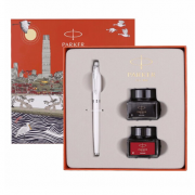 派克IM純白白夾鋼筆+北京大都會(huì)墨水禮盒 鋼筆套裝 商務(wù)禮品